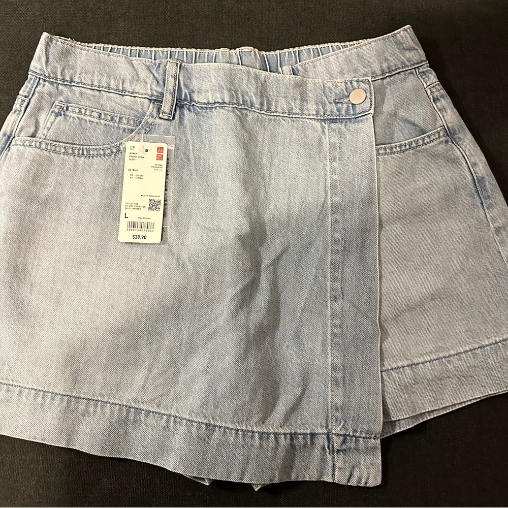 Uniqlo Denim Wrap Mini Skort